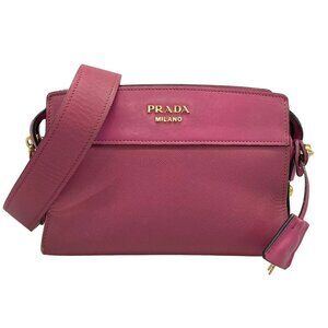 Auth PRADA - Pink Leather Shoulder Bag